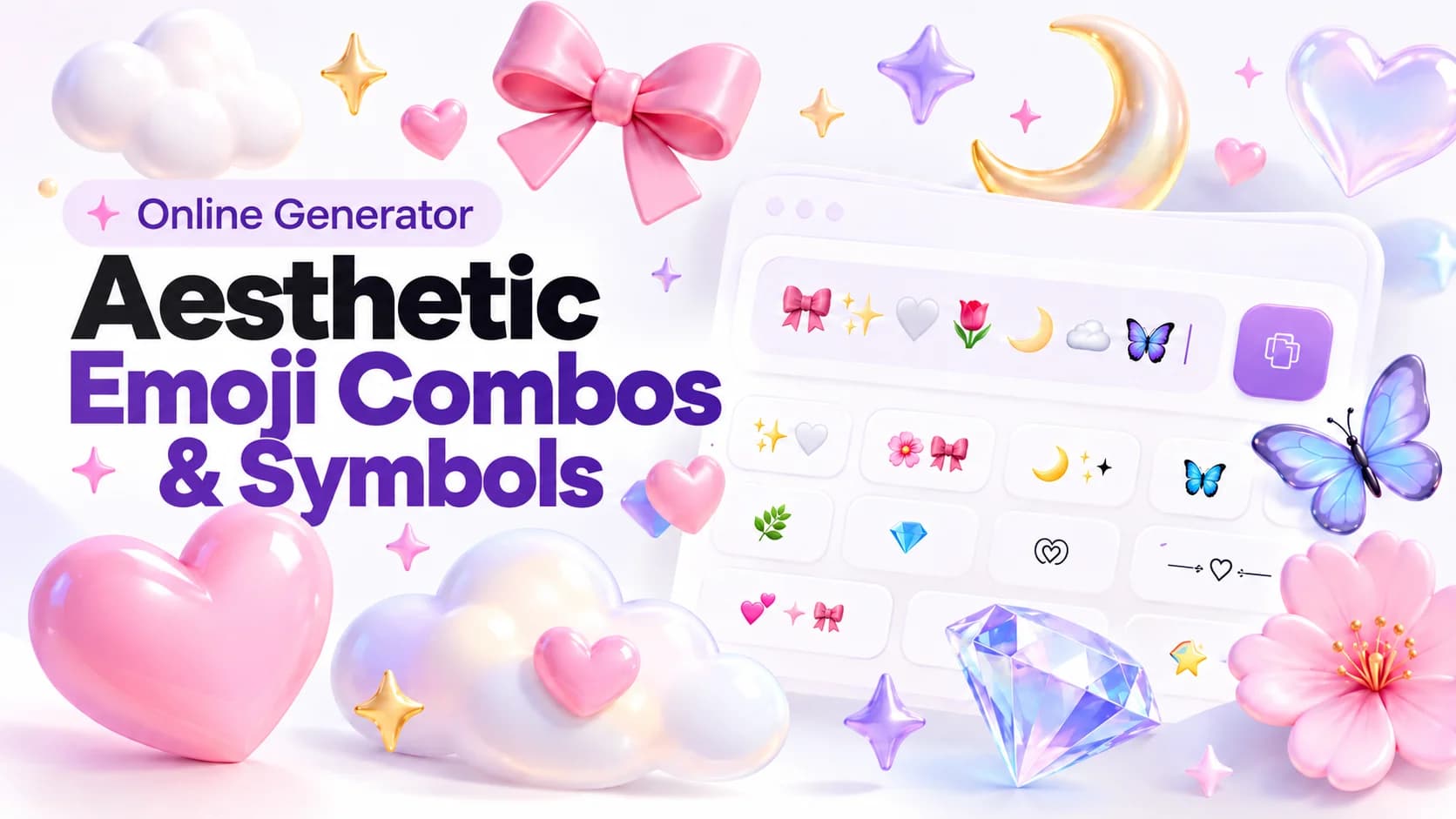 Aesthetic emoji combos and cute symbols copy and paste generator