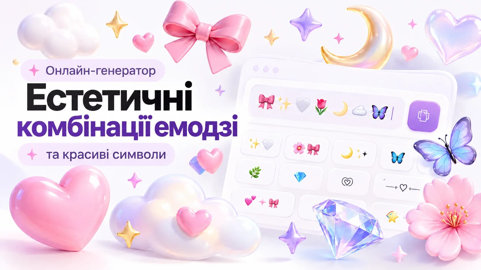 Генератор емодзі та естетичних комбінацій зі смайликами й красивими символами