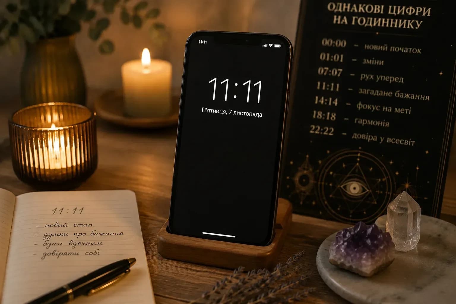 Однакові цифри на годиннику: що означають 11:11, 22:22 та інші комбінації в популярній нумерології