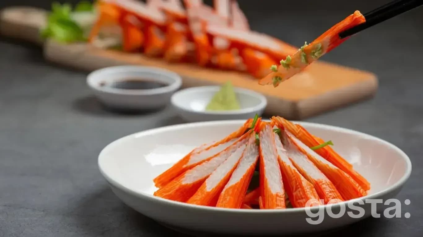 Festive crab stick salads
