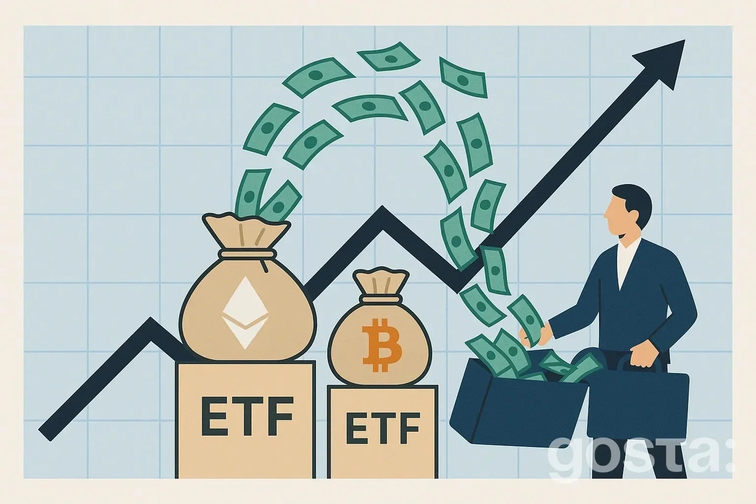 Сектор спотових ETF: Ethereum та біткоїн залучають мільйони інвестицій