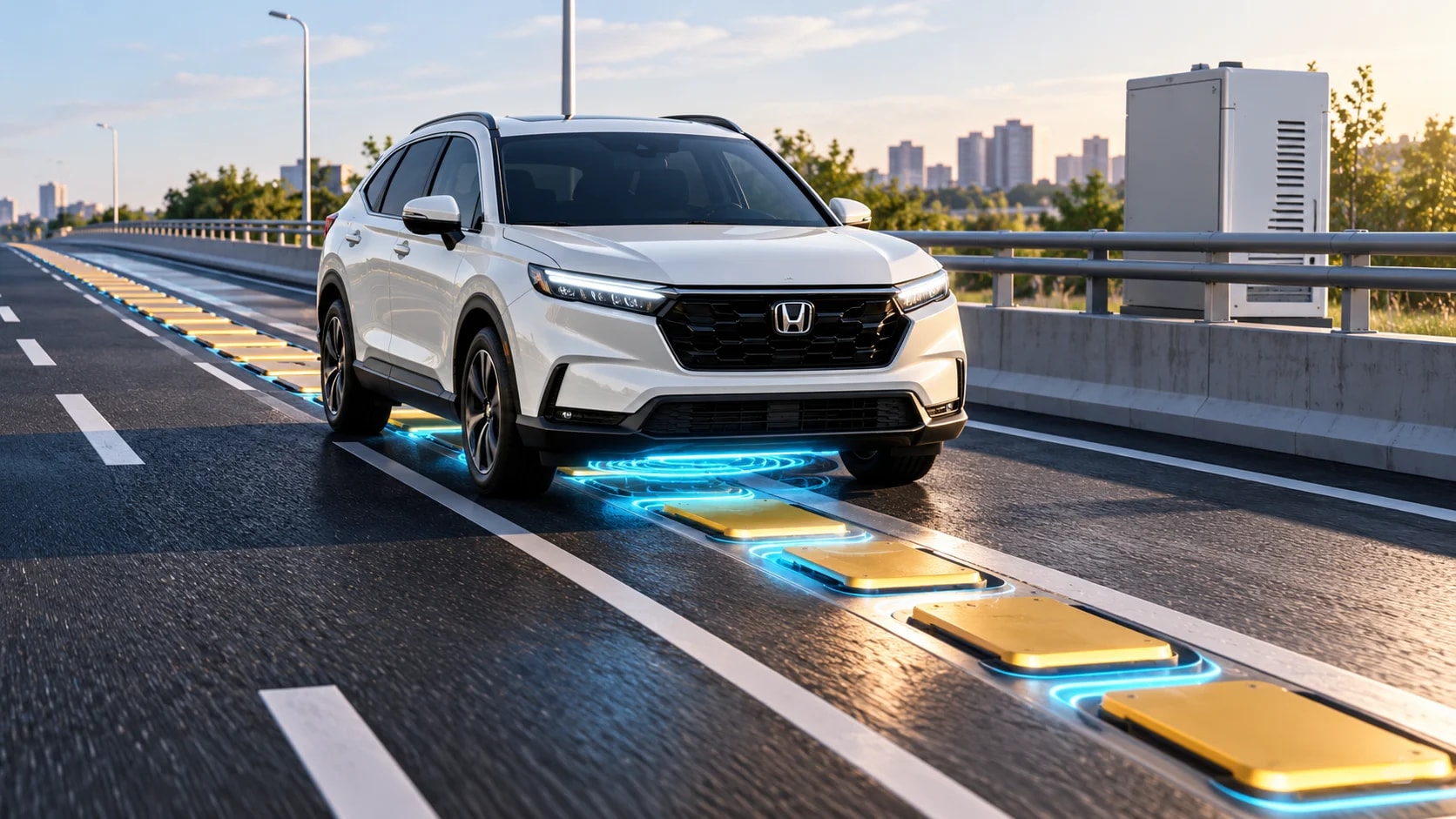 Дорога Honda з бездротовою зарядкою електромобіля під час руху