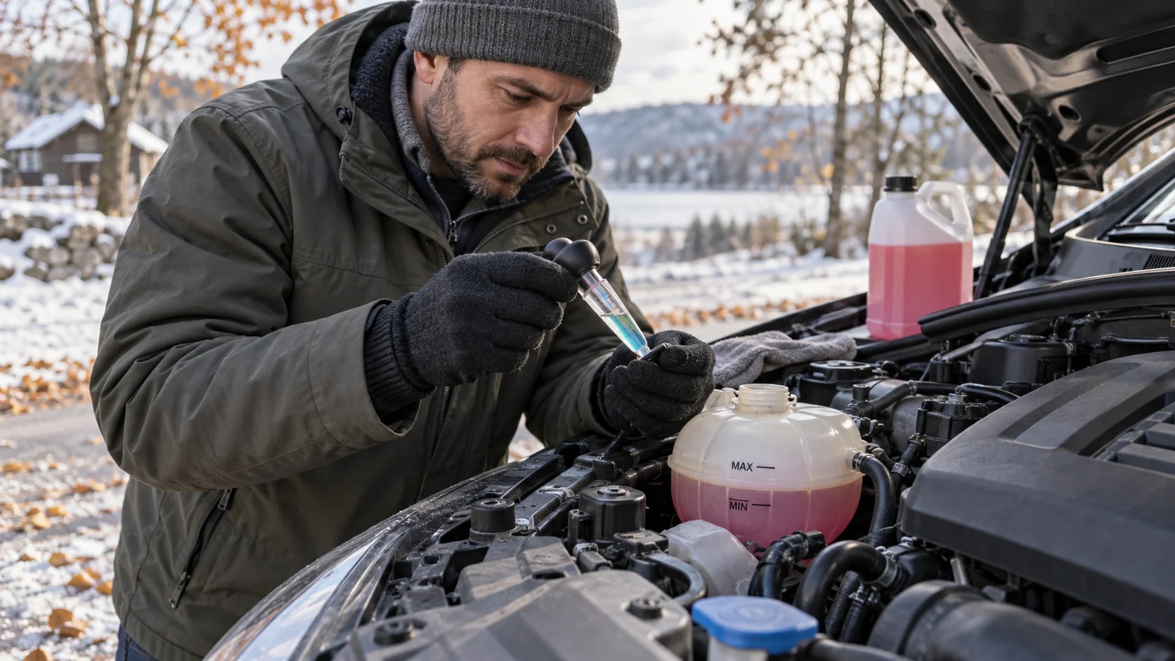 Перевірка антифризу автомобіля перед зимою - рівень у бачку, тип охолоджувальної рідини та захист від морозу