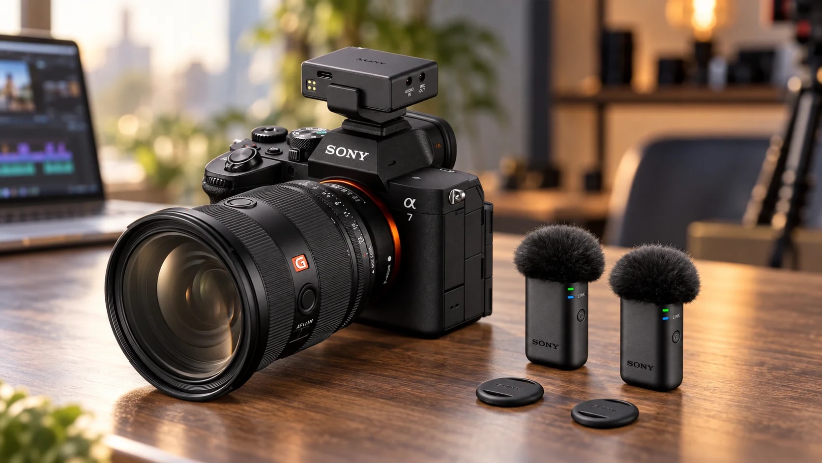Мікрофонна система Sony ECM-W5 із двома бездротовими передавачами, приймачем та зарядним футляром