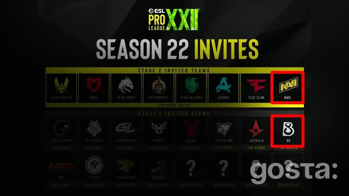 Чому NAVI і B8 вийшли у фінальний список ESL Pro League