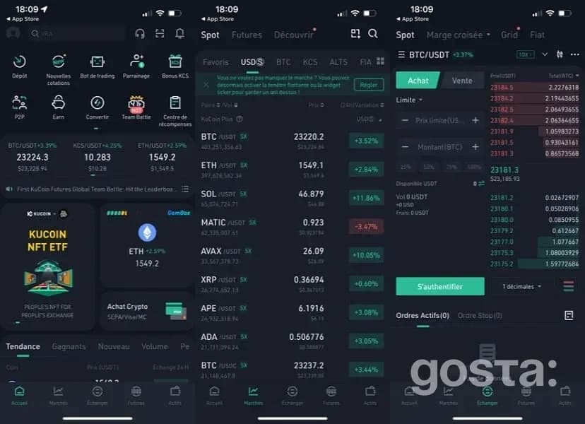 KuCoin crypto exchange mobile app