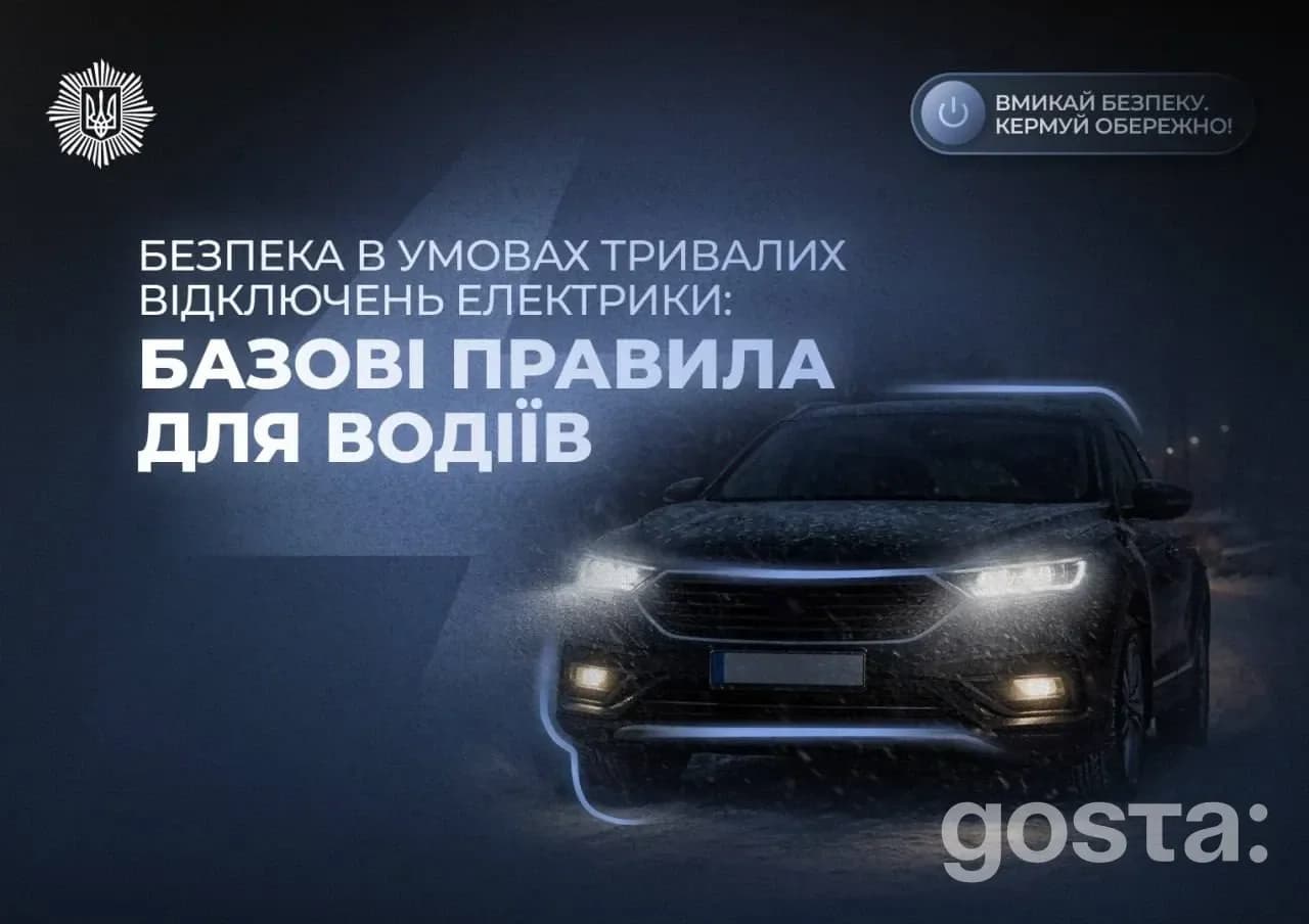 Безпека на дорозі взимку: що радить МВС під час відключень електроенергії та негоди?