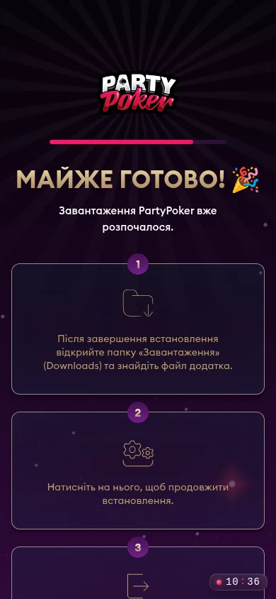 Застосунок PartyPoker для Windows, macOS, Android та iOS · мобільна версія