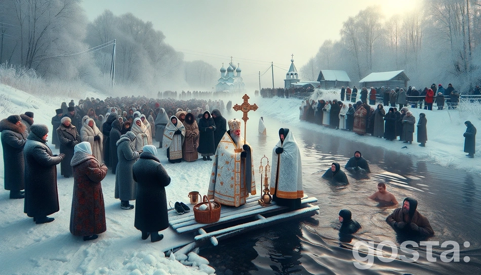 Свічки біля водойми під час Богоявлення