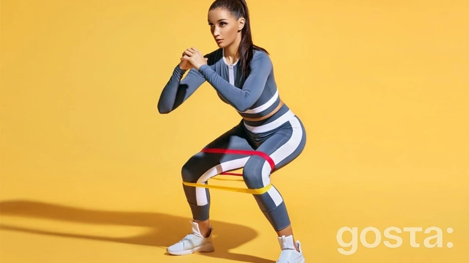 Тренування з резинками – 6 вправ для схуднення з фітнес-резинками в домашніх умовах: Присідання з фінес-резинкою