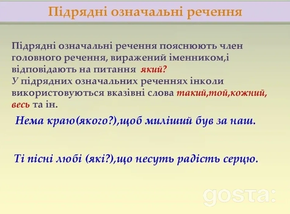 Складнопідрядні речення з підрядним означальним