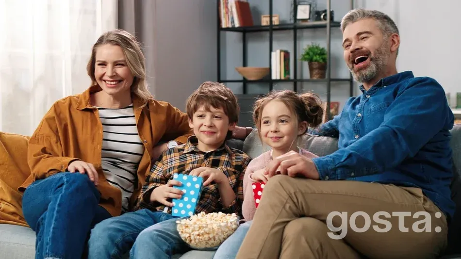 Family watching adventure movies is a great way to spend time together