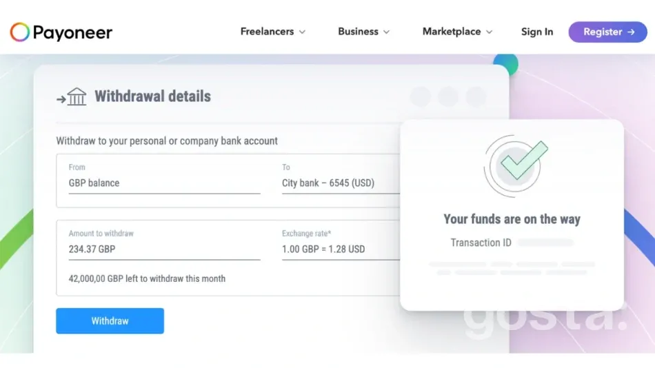 Payoneer review - withdrawal options