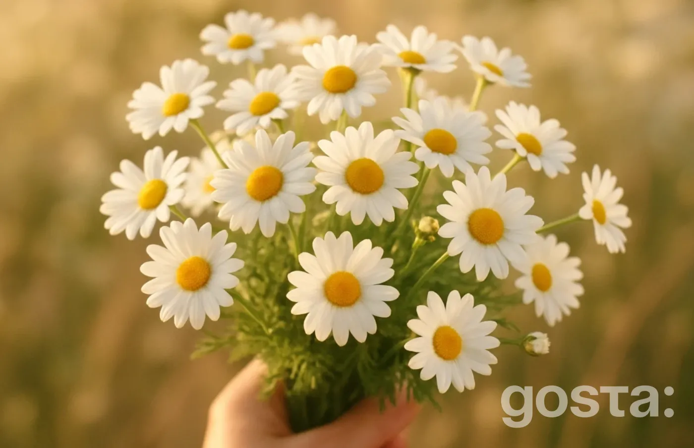 Birthday flower greeting with daisies for a friend
