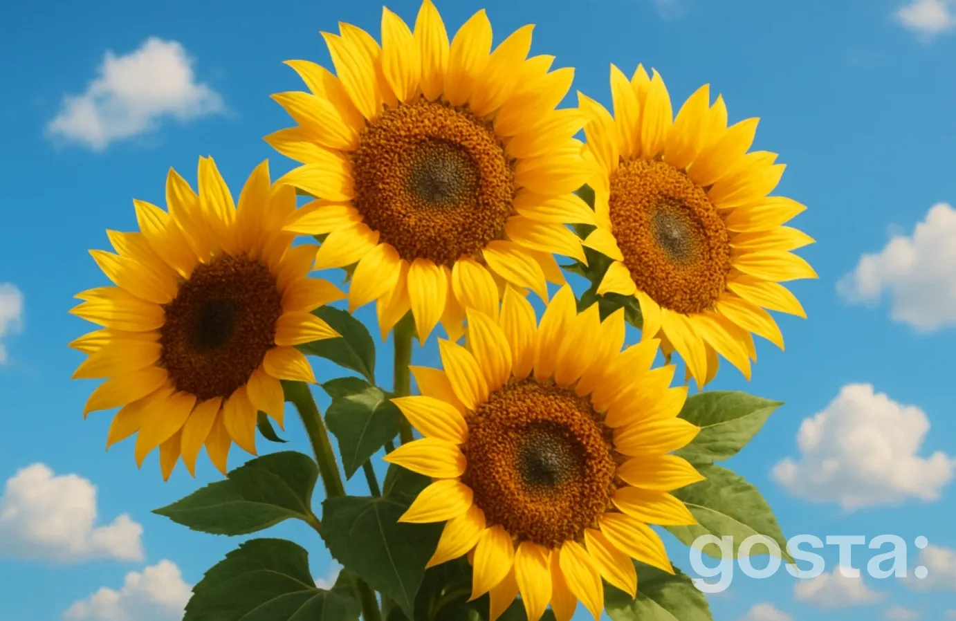 Birthday flower greeting with sunflowers for a friend
