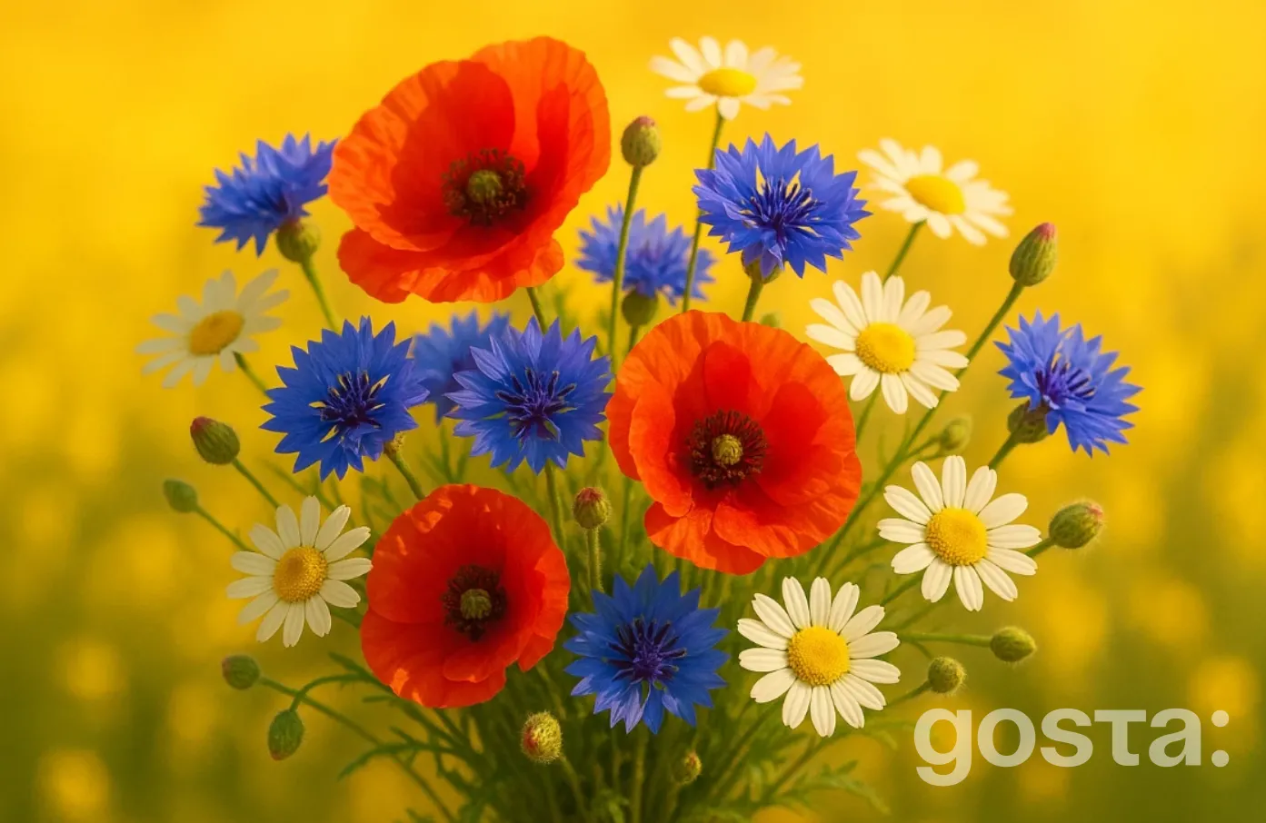 Birthday flower greeting with wildflowers for a friend
