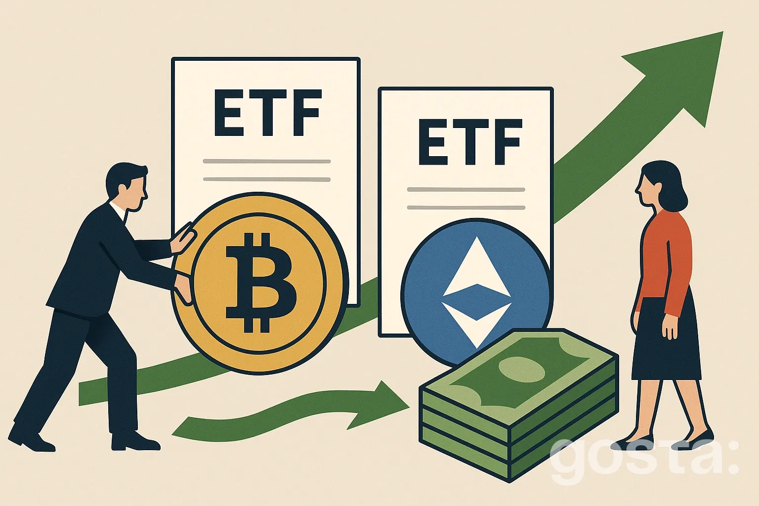 Зростання інвестицій у біткоїн-ETF: дев'ятий день поспіль з притоком капіталу