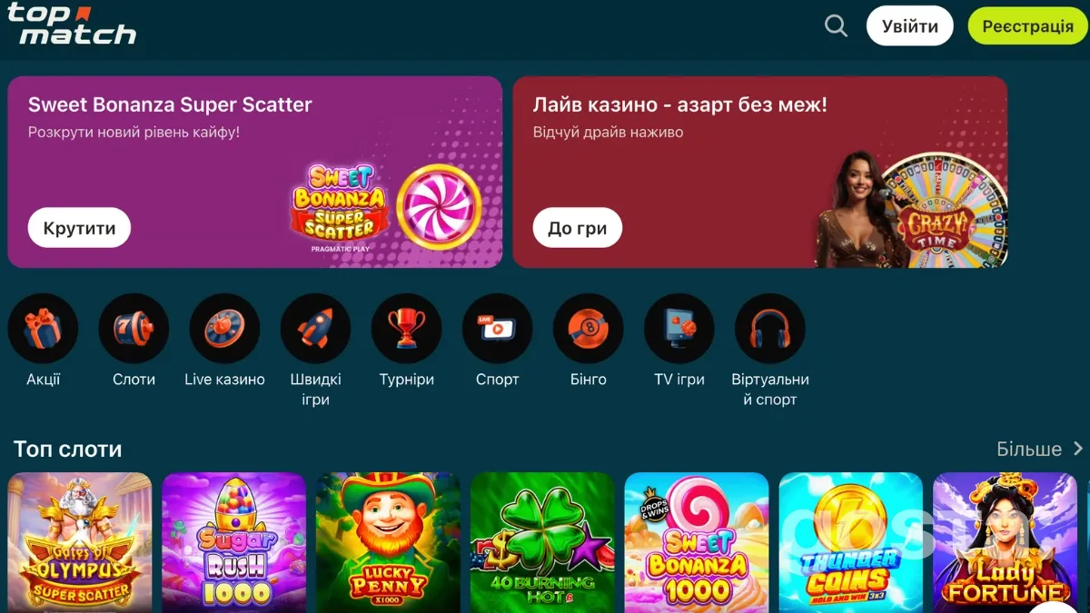TopMatch казино – детальний огляд платформи