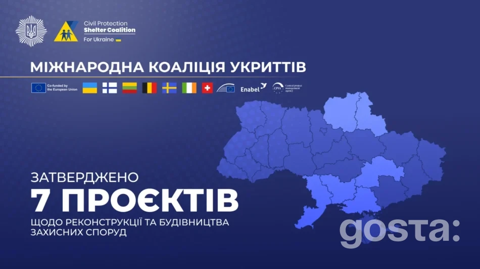 Коаліція укриттів цивільного захисту дала старт: затверджено 7 проєктів для шести областей України